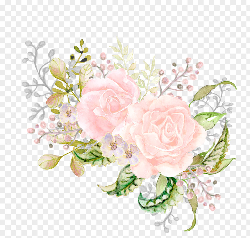 Garden Roses Floral Design Image Watercolor Painting PNG