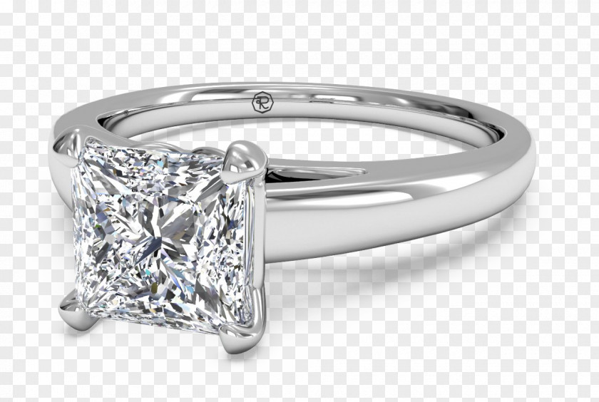 Diamond Wedding Ring Earring Princess Cut PNG