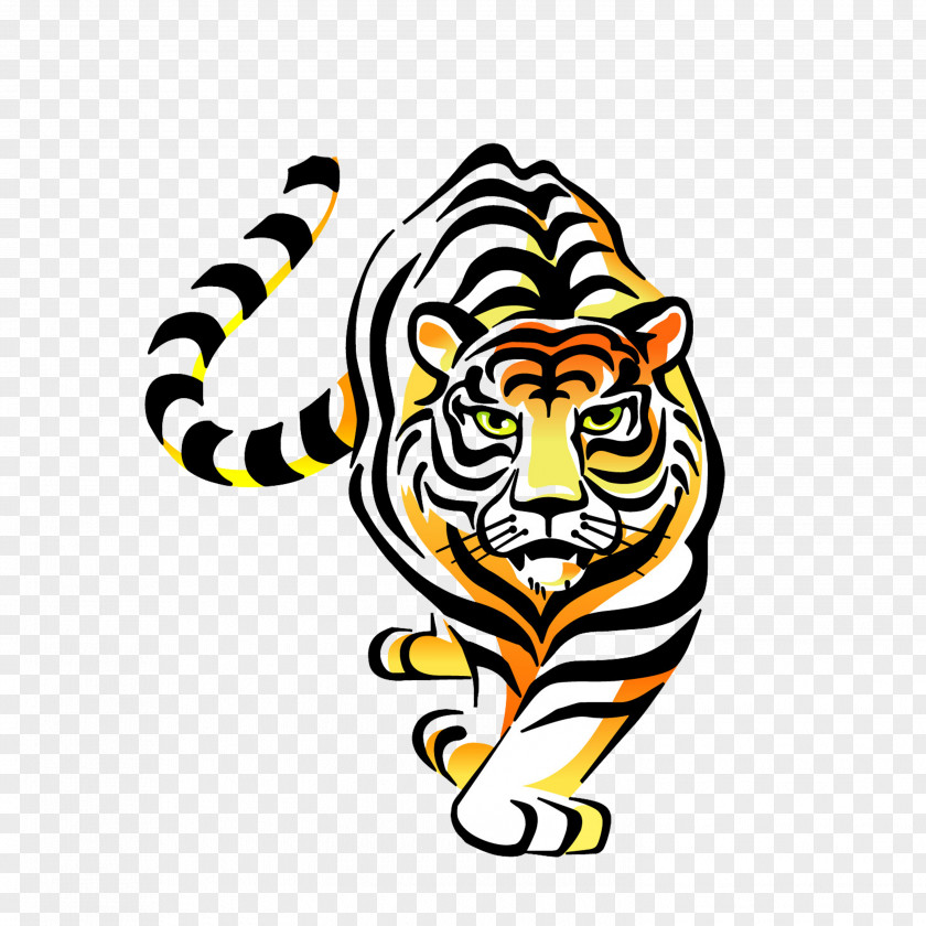 Tiger Paper Car Sticker Decal PNG
