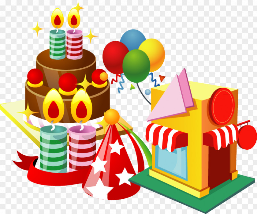 Christmas Cake Candle Vector Material Birthday PNG