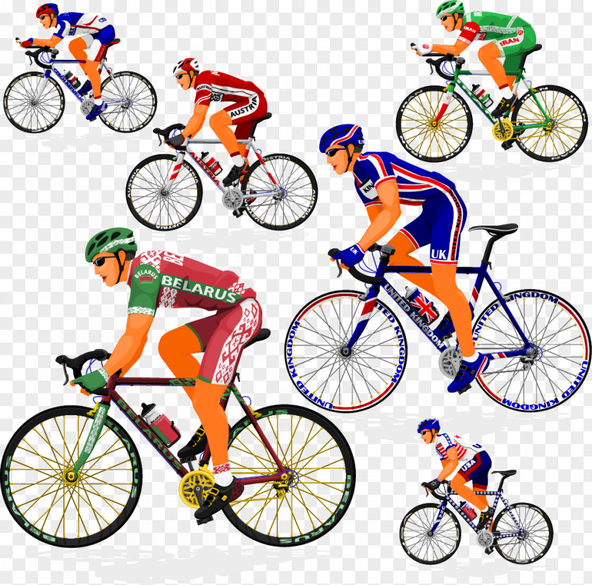 Cyclists Cycling Bicycle Euclidean Vector Clip Art PNG
