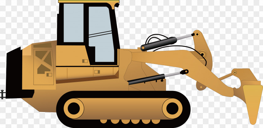Municipal Crawler Excavator Bulldozer Heavy Equipment PNG