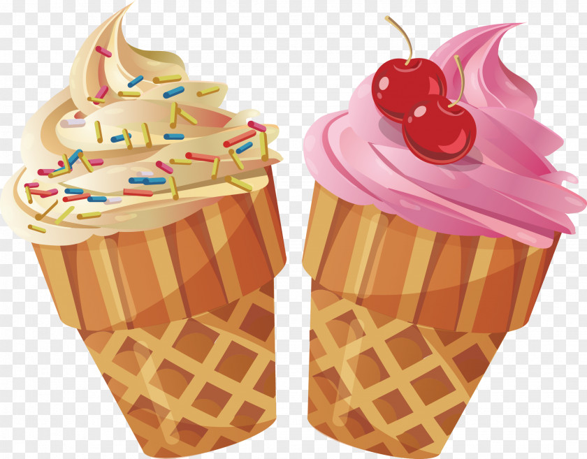 Hand-painted Sweetener Ice Cream Cone Waffle Illustration PNG