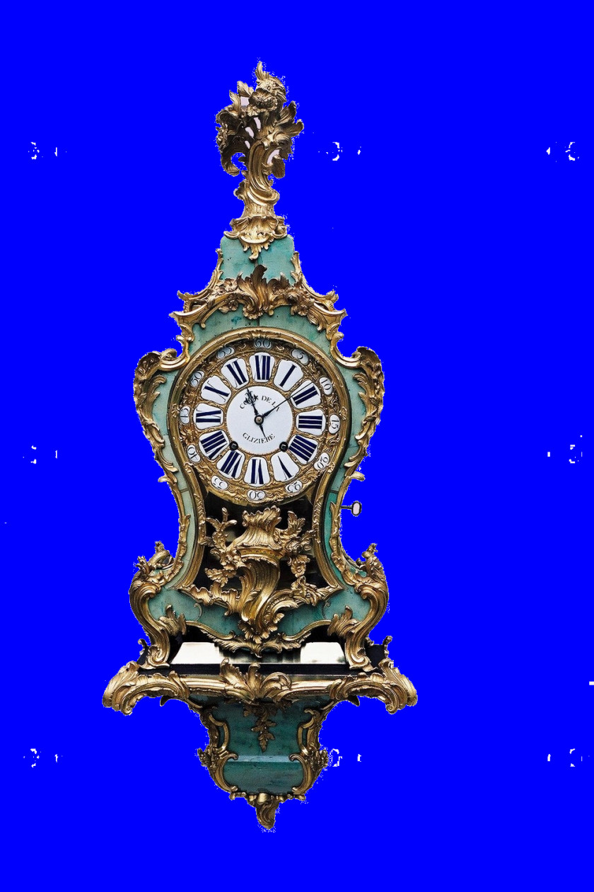 Atelier 18th Century Vernis Martin Louis Quinze Cartel Clock Bronze PNG