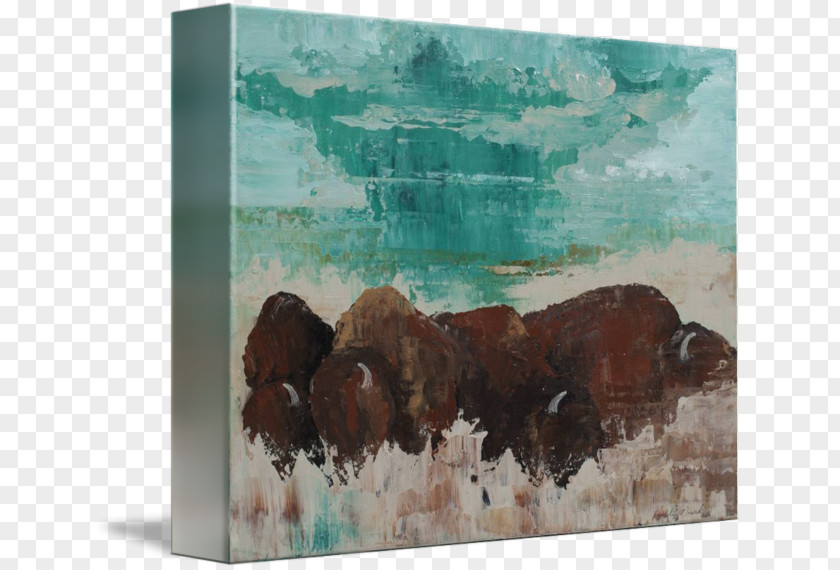 Bison Cattle Painting PNG