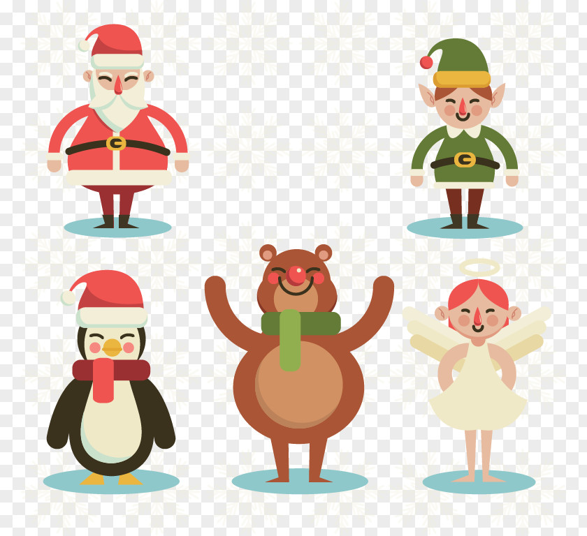 Cute Christmas Characters Santa Claus Ornament PNG