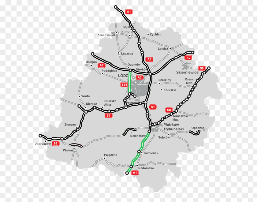 DROG A1 Autostrada Łódź Piotrków Trybunalski Stryków Gorzyczki, Silesian Voivodeship PNG