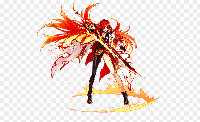 Flame Elsword Elesis Game Character PNG
