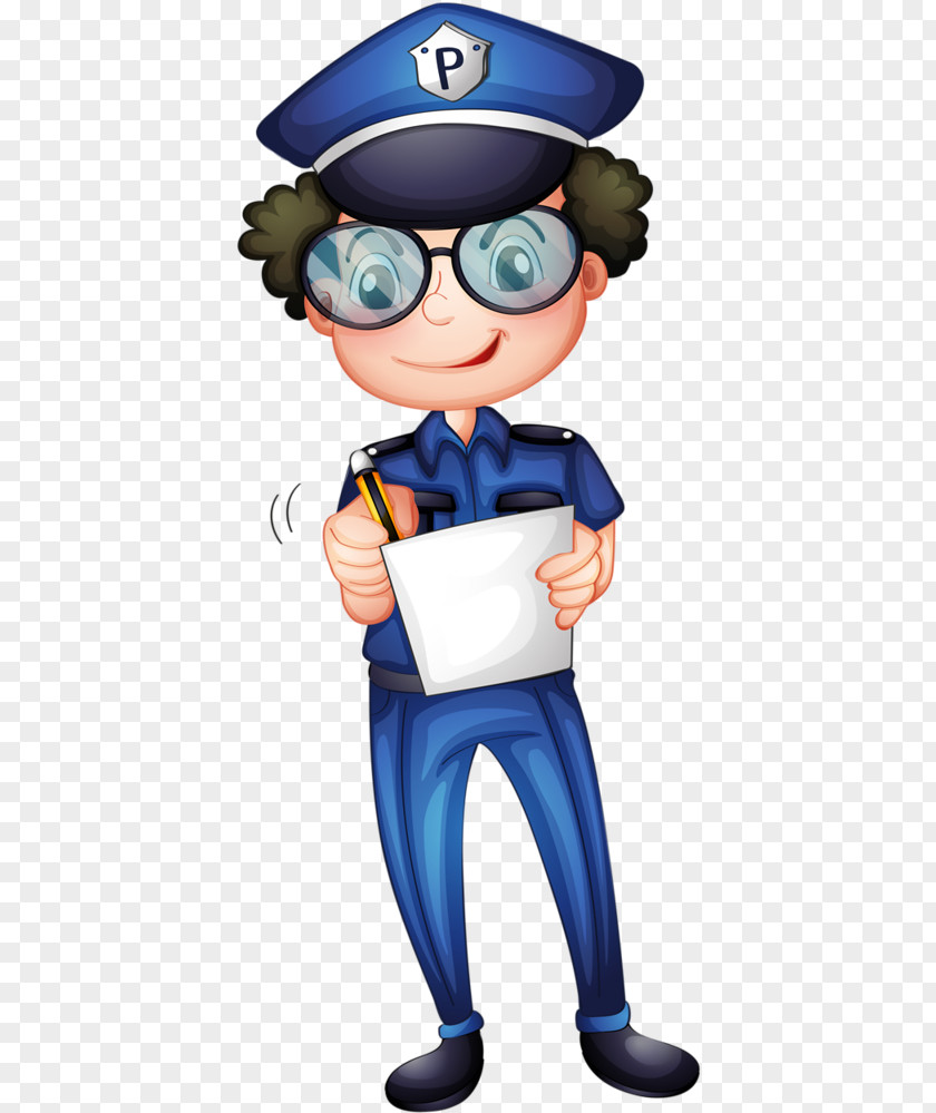 Reading Cartoon Police PNG