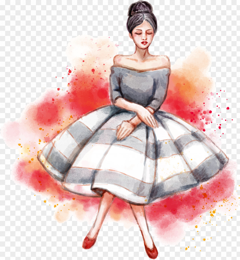 Beautiful Women Wearing Skirts Dress Skirt Woman Clothing Euclidean Vector PNG