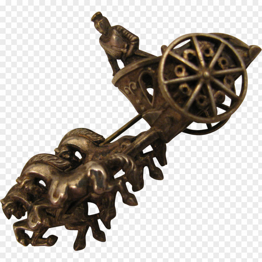 Chariot Tactics Brooch Doll Jewellery Bronze Silver PNG