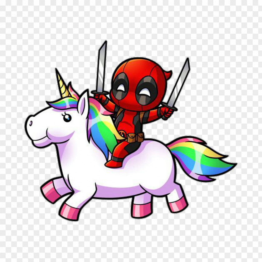 Unicornio Deadpool T-shirt Spider-Man Fan Art Unicorn PNG