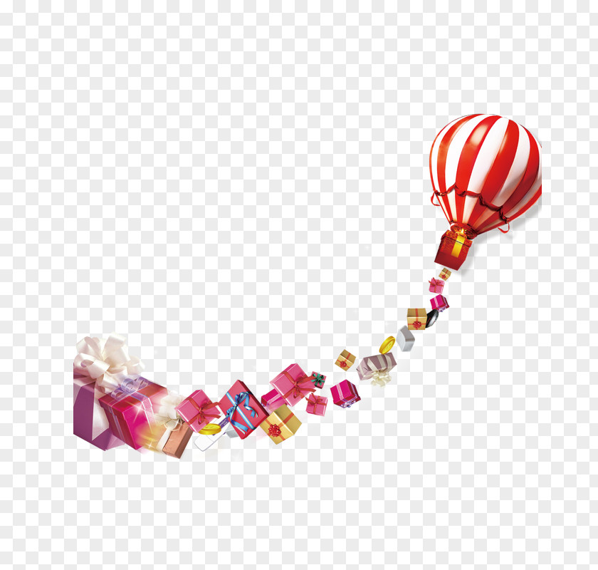 Floating Hot Air Balloon Gift Purple Computer File PNG