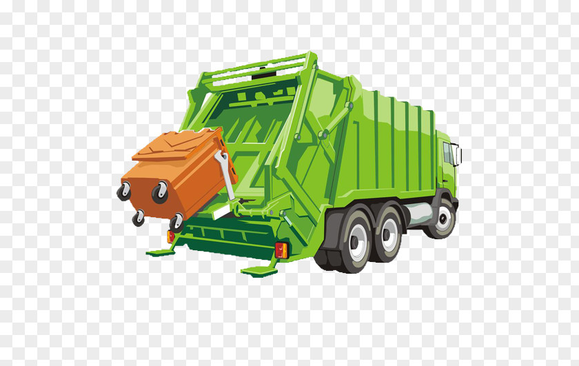 Green Truck Window Garbage Waste Collector Clip Art PNG
