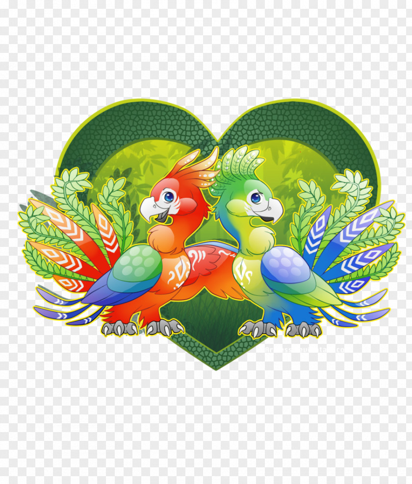 Leaves Shading Bird Parrot Vertebrate Beak Animal PNG