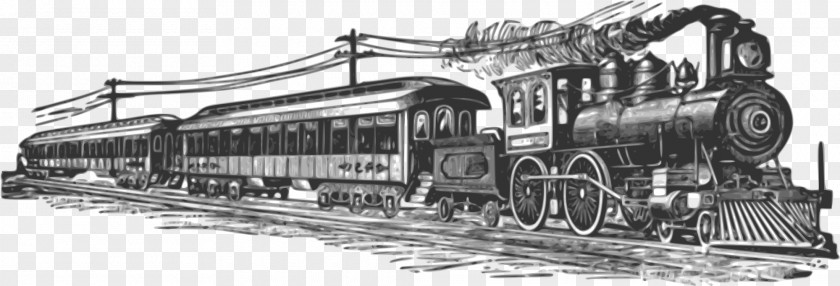 Steam Engine Rail Transport Train Old-Time Transportation Locomotive Clip Art PNG
