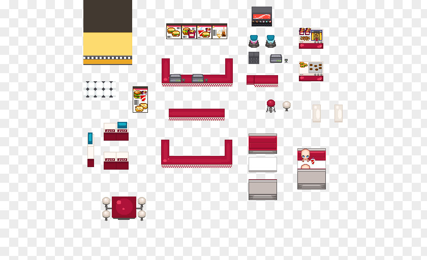 Fast-food Restaurant Tile-based Video Game RPG Maker VX Fast Food PNG