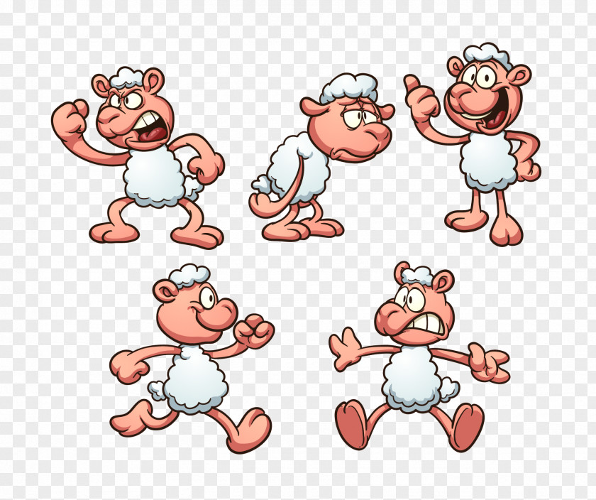 Sheep Cartoon Illustration PNG