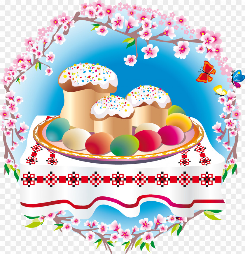 Easter Egg Kulich Paschal Greeting Clip Art PNG