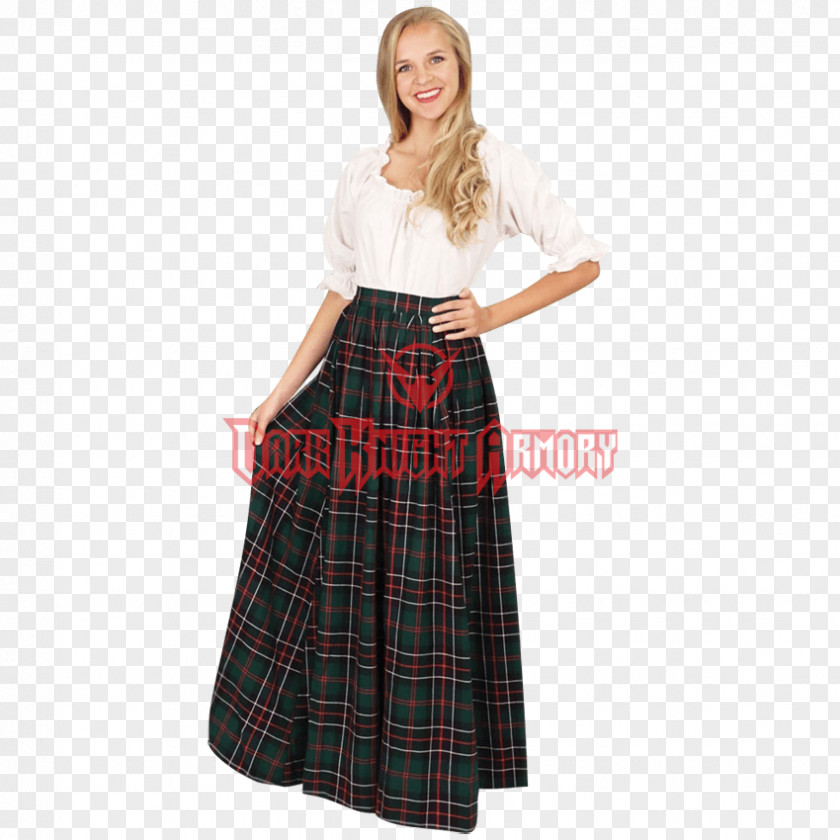 Scottish Plaid Tartan Kilt Waist Skirt Full PNG