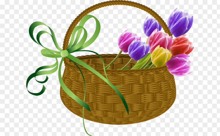 Tulips Basket Flower May Day Clip Art PNG