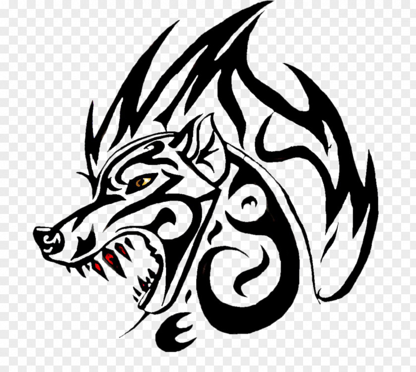 Wolf Black Stripes Abstract Composition Gray Tattoo Canidae PNG