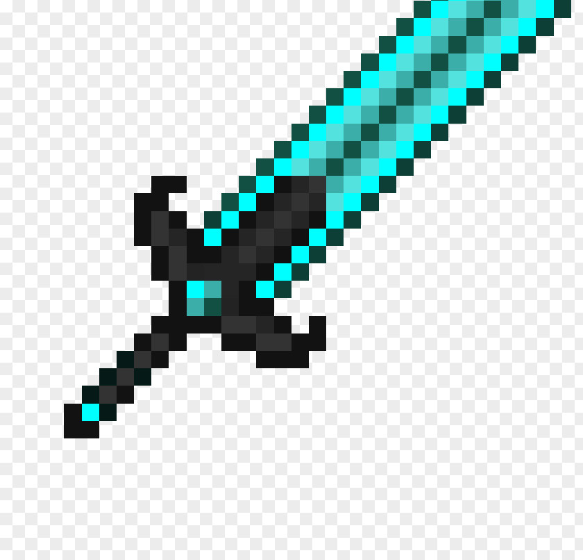 Minecraft Crossed Axes Sword Pixel Art Image PNG