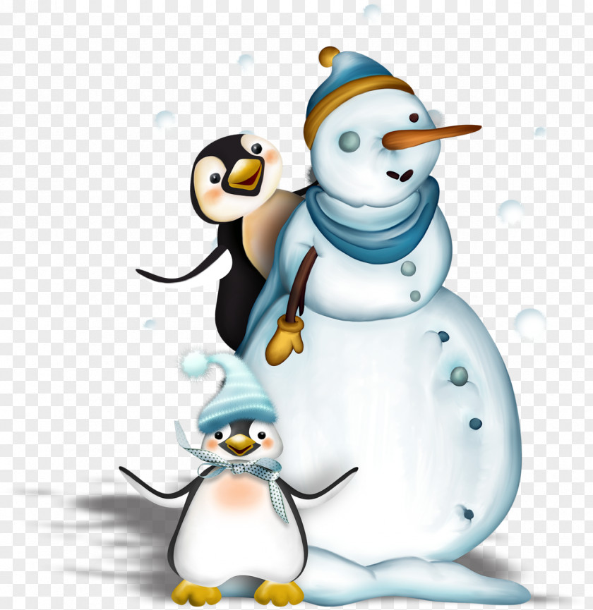 Penguin Snowman Christmas Winter Clip Art PNG