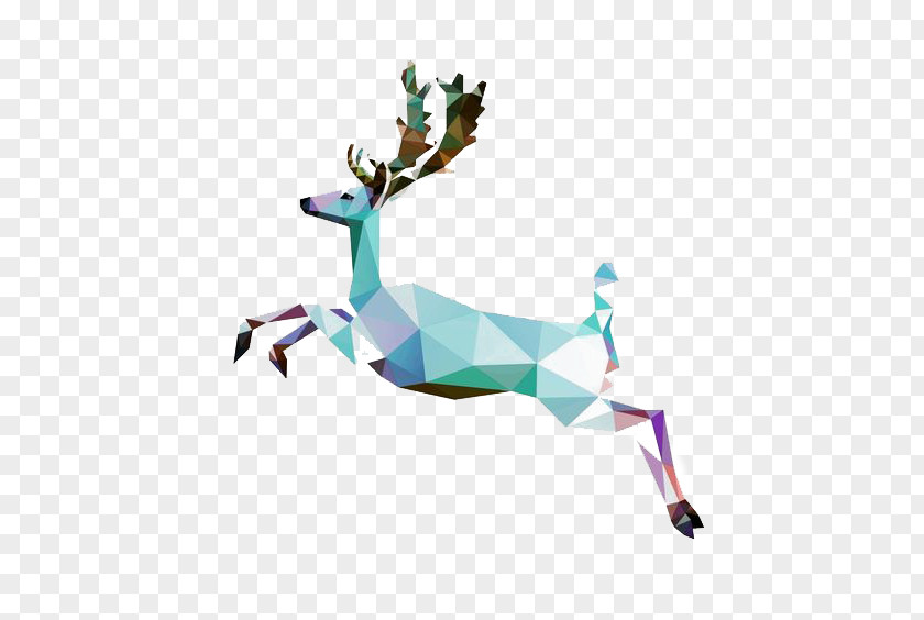 Running Deer Color Gradient PNG