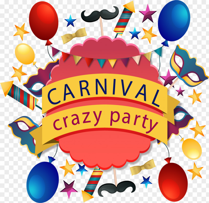 Crazy Carnival Party Clip Art PNG