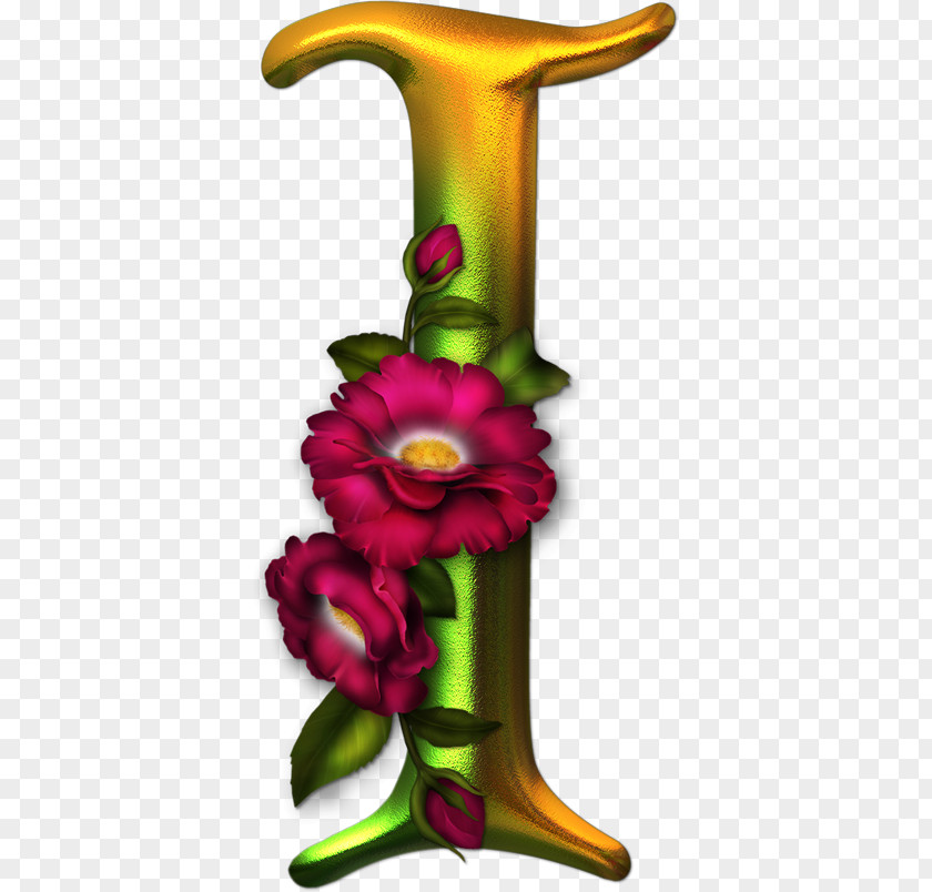 Gothic Alphabet Letter Floral Design PNG