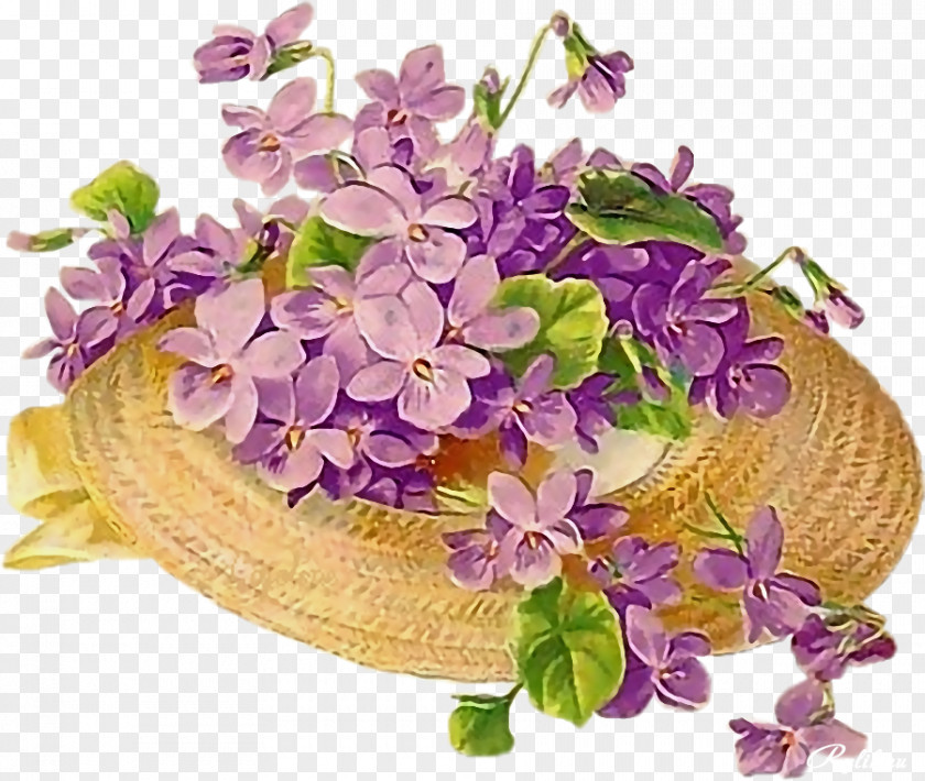 Vintage Floral Flower Design Violet PNG