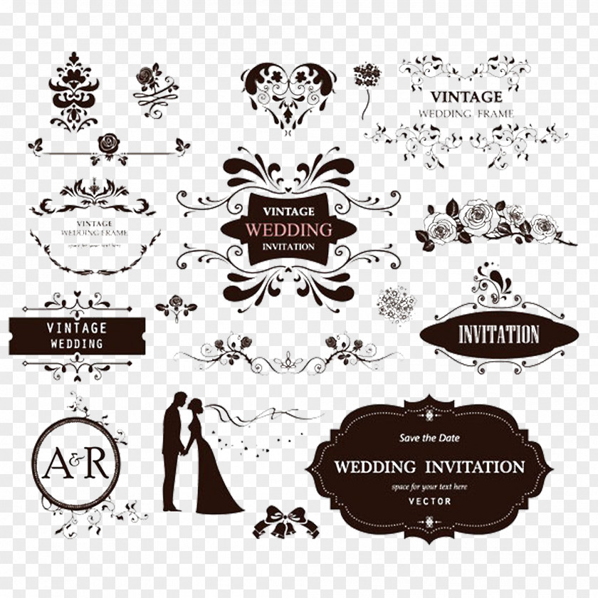 European-style Wedding Material Invitation Ornament Decorative Arts PNG
