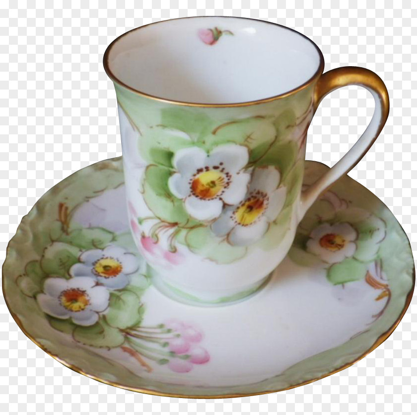 Mug Coffee Cup Saucer Porcelain Demitasse Haviland & Co. PNG