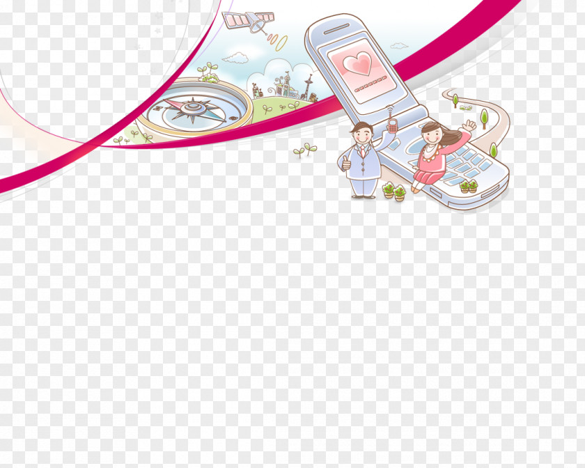 The Characters On Phone Web Template Page Cartoon PNG