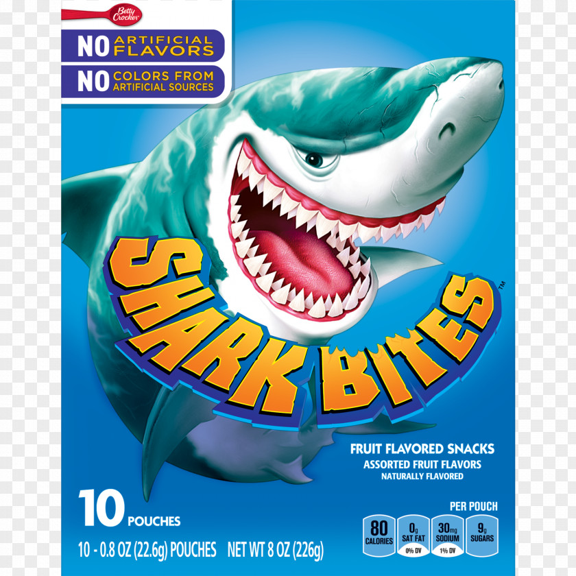 Assorted Flavors Juice Shark Bites Fruit Snacks Betty Crocker Gummi Candy PNG