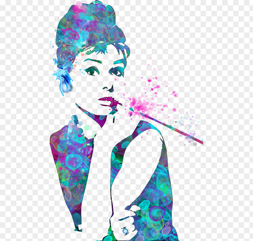 Painting Audrey Hepburn Pop Art Canvas Print PNG