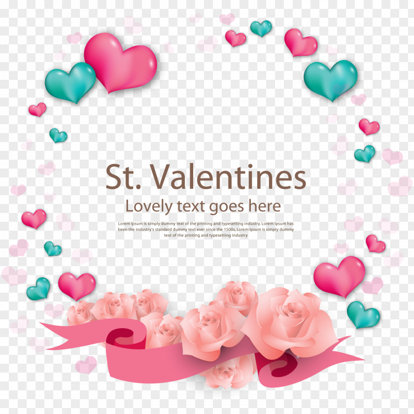 Vector Valentine Heart Wreath Background Romance Valentine's Day Love Shopee Indonesia PNG