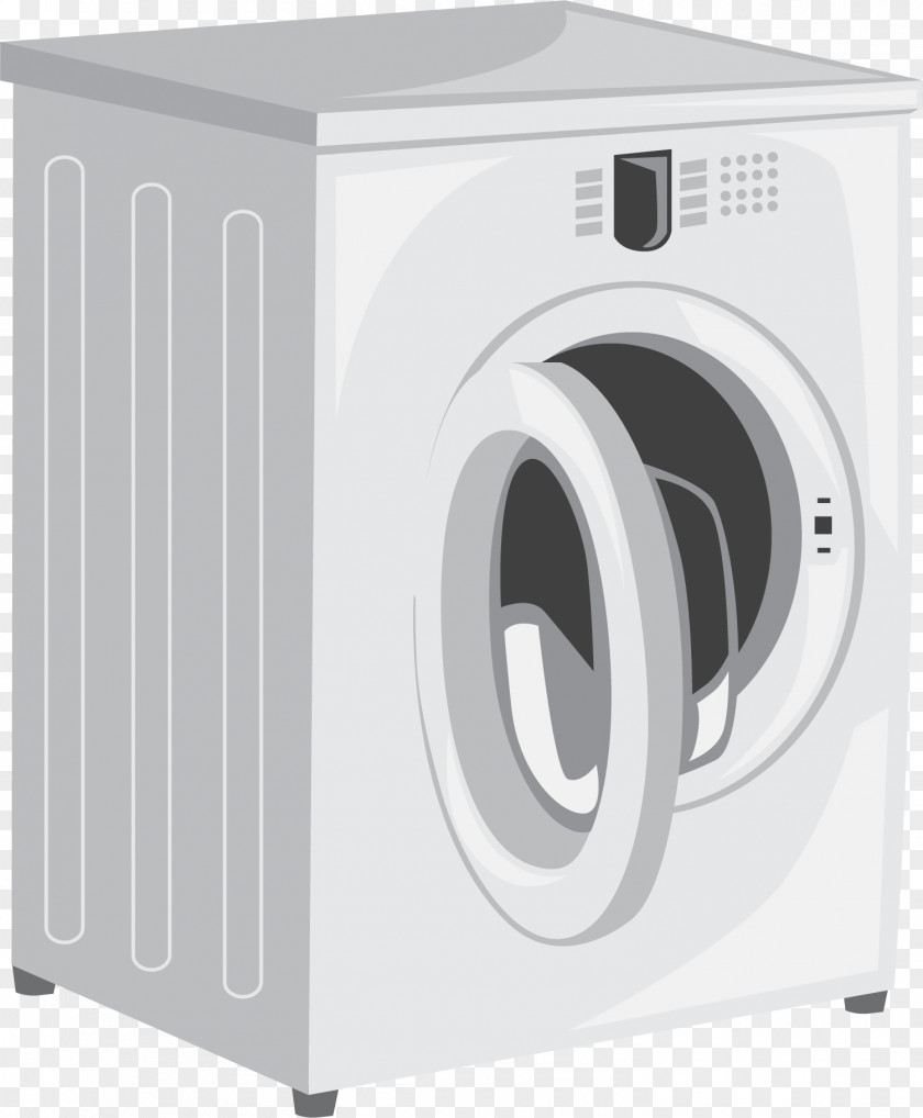 Cartoon Gray Washing Machine Home Appliance Laundry Room PNG
