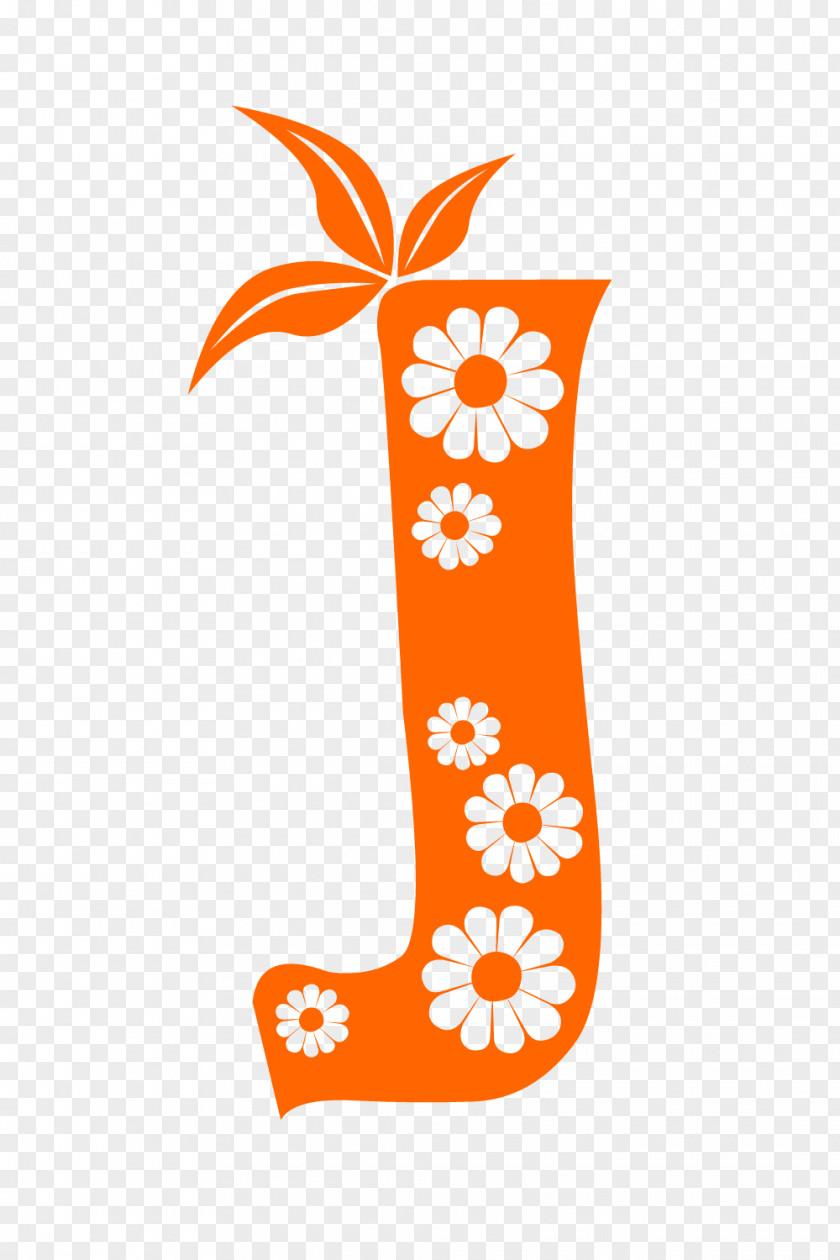 Letter J Floral Style. PNG