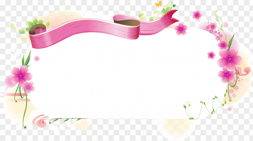 Signboard Ribbon Flower PNG