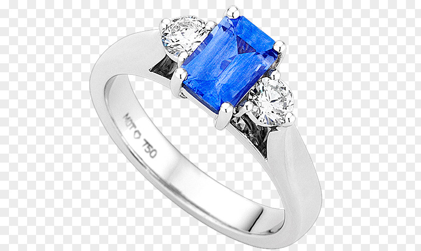 Sapphire Ring Princess Cut Brilliant PNG