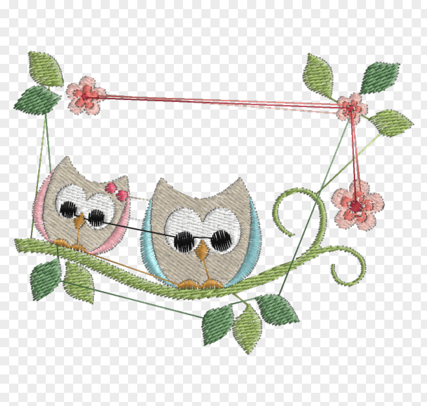 Bird Little Owl Embroidery Sewing Machines PNG