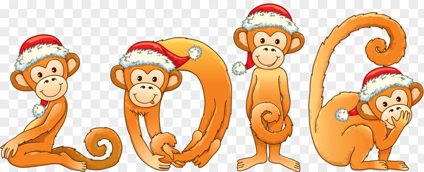 Chimpanzee Monkey Chinese New Year Clip Art PNG