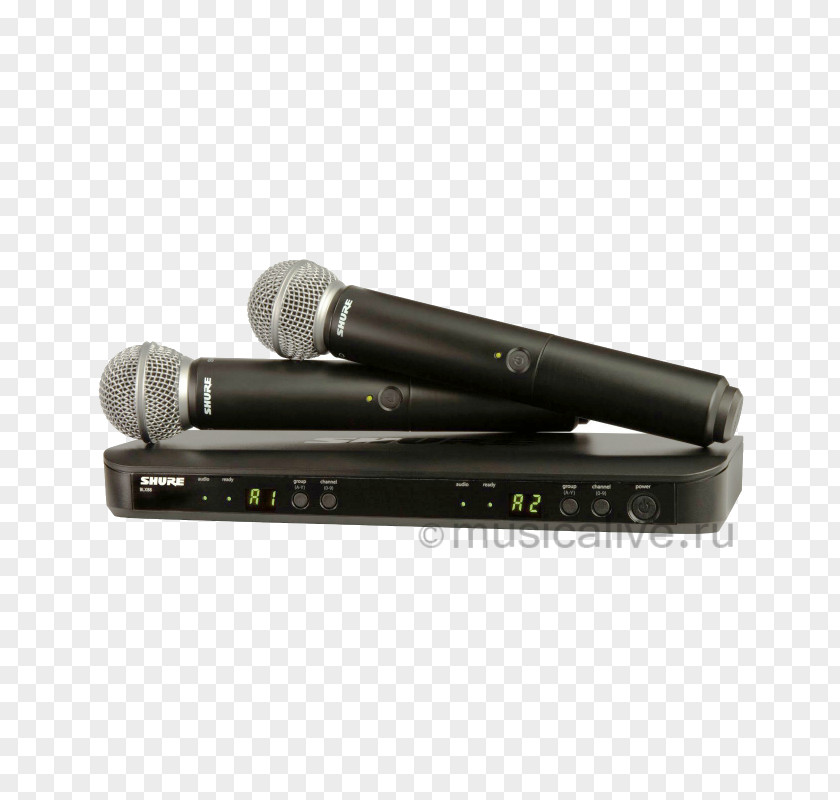 Microphone Wireless Shure SM58 Blx288pg58 Vocal Combo With Pg58 Handheld Microphones PNG