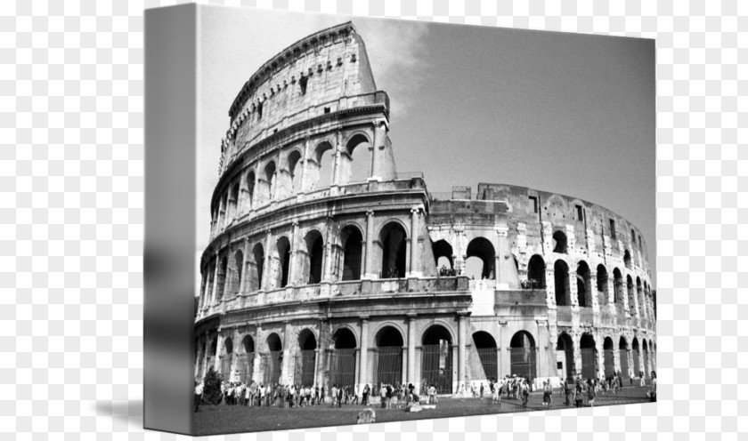 Roman Colosseum Black And White Ancient Rome Ostia Antica Architecture PNG