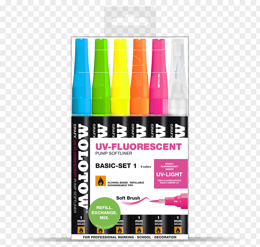 Fluorescent Marker Pen Liquid Fluorescence Light Ultraviolet PNG