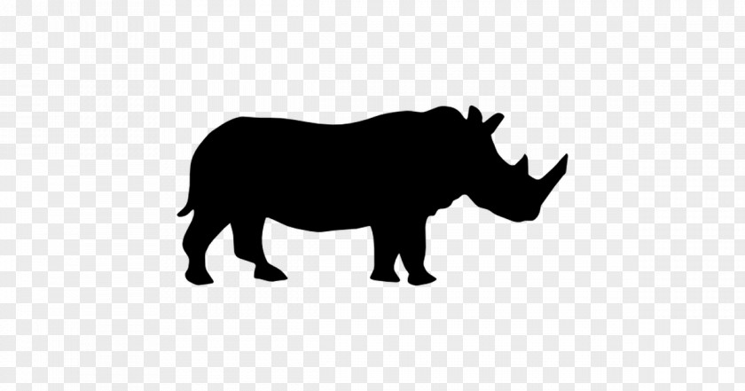 Silhouette Black Rhinoceros White PNG