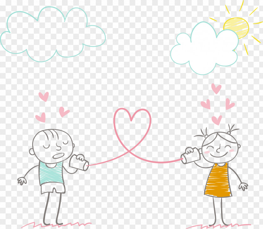 Lovely Couple Cartoon Drawing Love PNG