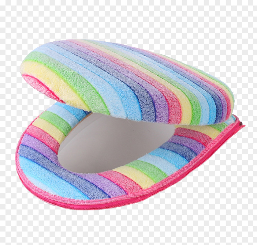 Rainbow Pattern Toilet Mat Seat Cover PNG